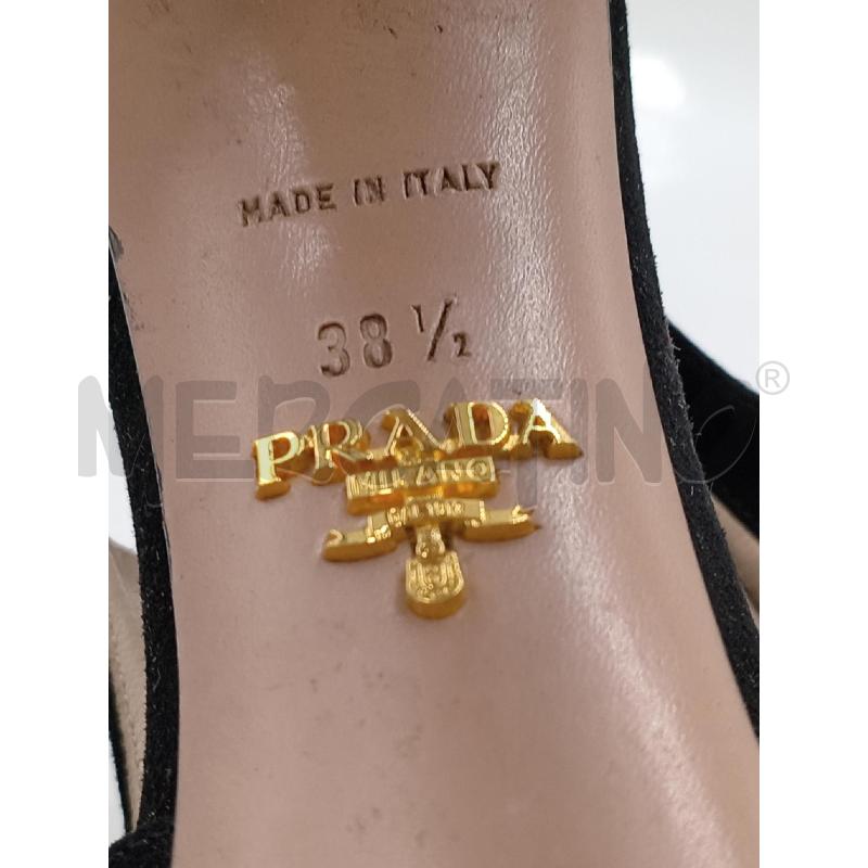 SANDALI DONNA PRADA CAMOSCIO NERI TACCO | Mercatino dell'Usato Moncalieri bengasi 5