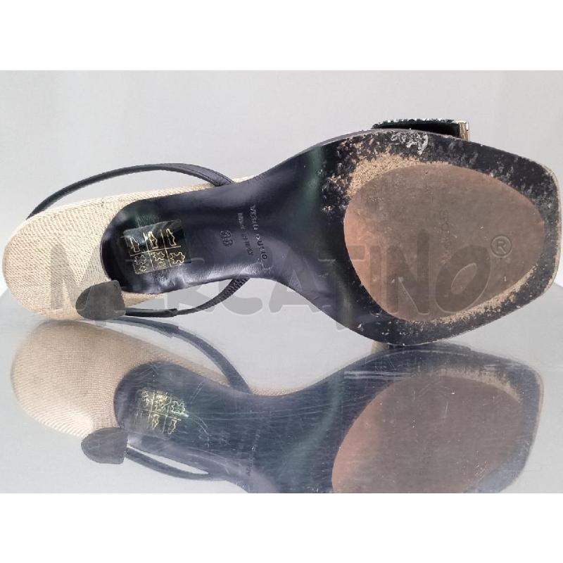 SANDALI DONNA SPORTMAX MARRONE PITONATO BIANCO NERO | Mercatino dell'Usato Moncalieri bengasi 5