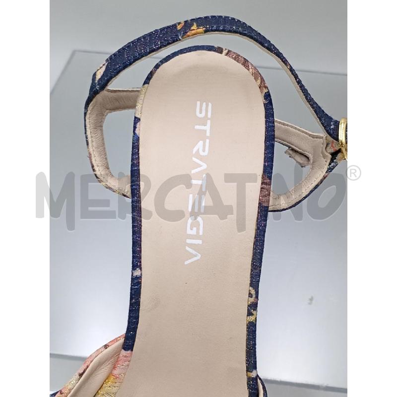 SANDALI DONNA STRATEGIA BLU FIORI CERCHIO DORATO | Mercatino dell'Usato Moncalieri bengasi 5