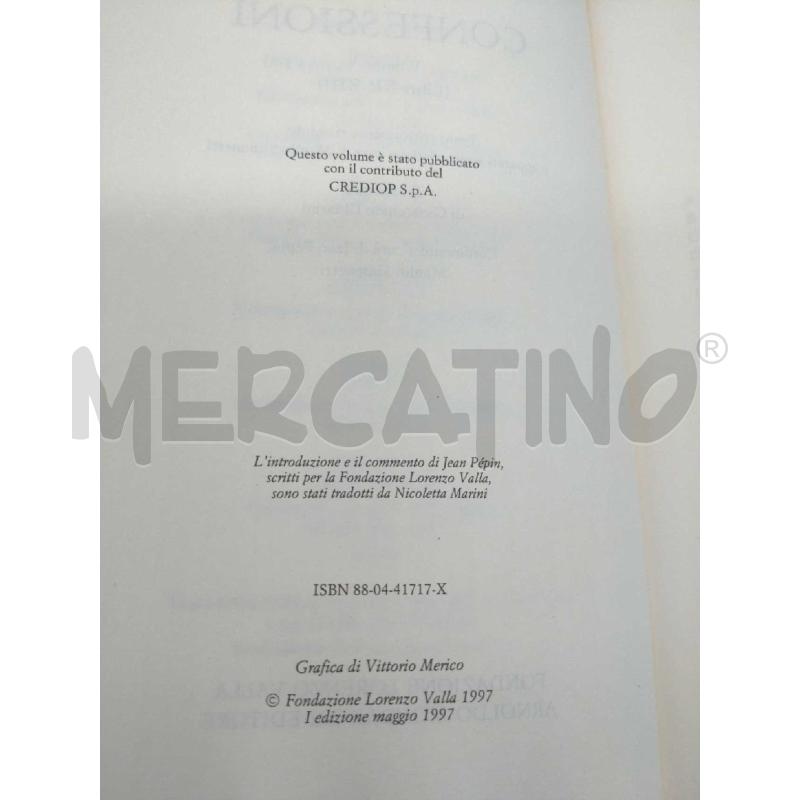 SANT'AGOSTINO CONFESSIONI 5 VOLUMI FONDAZIONE LORENZO VALLA MONDADORI ED. 1992/1997 | Mercatino dell'Usato Moncalieri bengasi 3