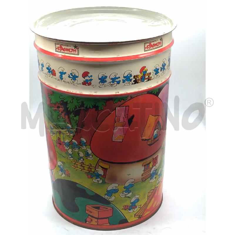 SBABELLO CONTENITORE BOX IN LATTA VINTAGE PEYO SPAGHETTI PUFFI | Mercatino dell'Usato Moncalieri bengasi 2