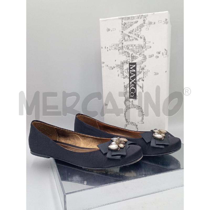 SCARPE DONNA BALLERINE MAX & CO NERE RASO CON INSERTI GIOIELLO | Mercatino dell'Usato Moncalieri bengasi 1