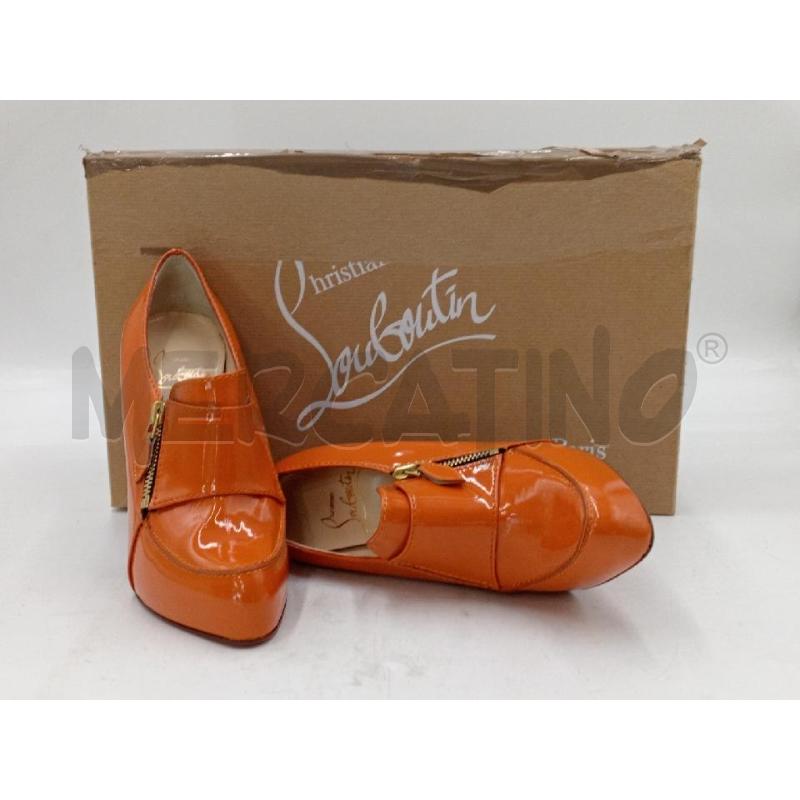 SCARPE DONNA CHRISTIAN LOUBOUTIN ARANCIO CON TACCO CERNIERA LATERALE | Mercatino dell'Usato Moncalieri bengasi 1
