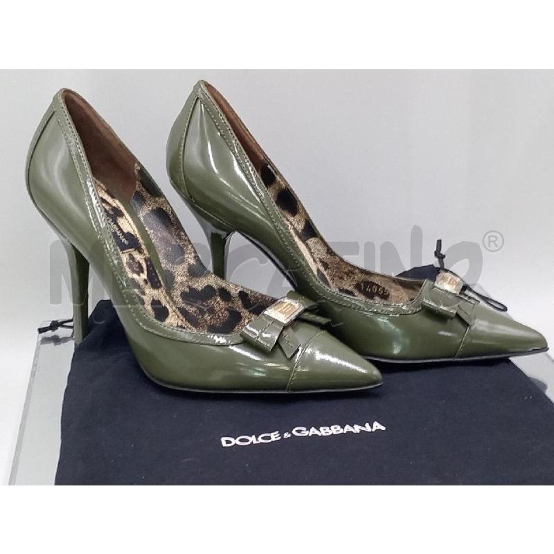 SCARPE DONNA DOLCE& GABBANA VERDE MILITARE CON FIOCCO  | Mercatino dell'Usato Moncalieri bengasi 1