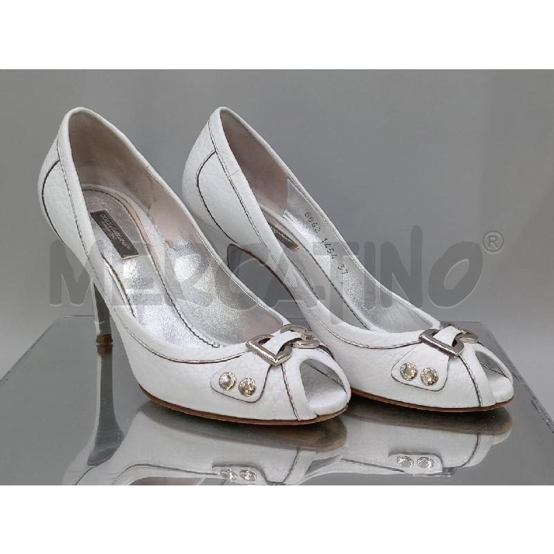 SCARPE DONNA DOLCE & GABBANA BIANCHE LOGO DAVANTI ACCIAIO | Mercatino dell'Usato Moncalieri bengasi 1