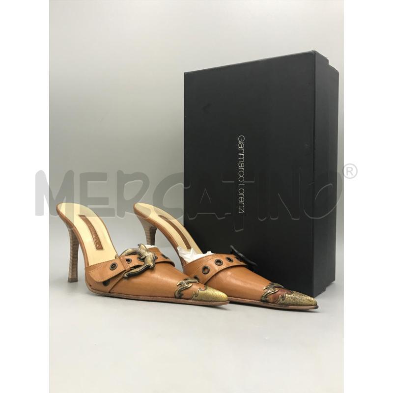 SCARPE DONNA GIAN MARCO LORENZI MARRONE PARTICOLARI DORATI | Mercatino dell'Usato Moncalieri bengasi 1