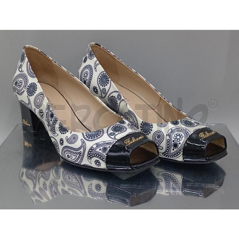 SCARPE DONNA GIORGIO FABIANI BIANCO NERO CON  ARABESCHI | Mercatino dell'Usato Moncalieri bengasi 1