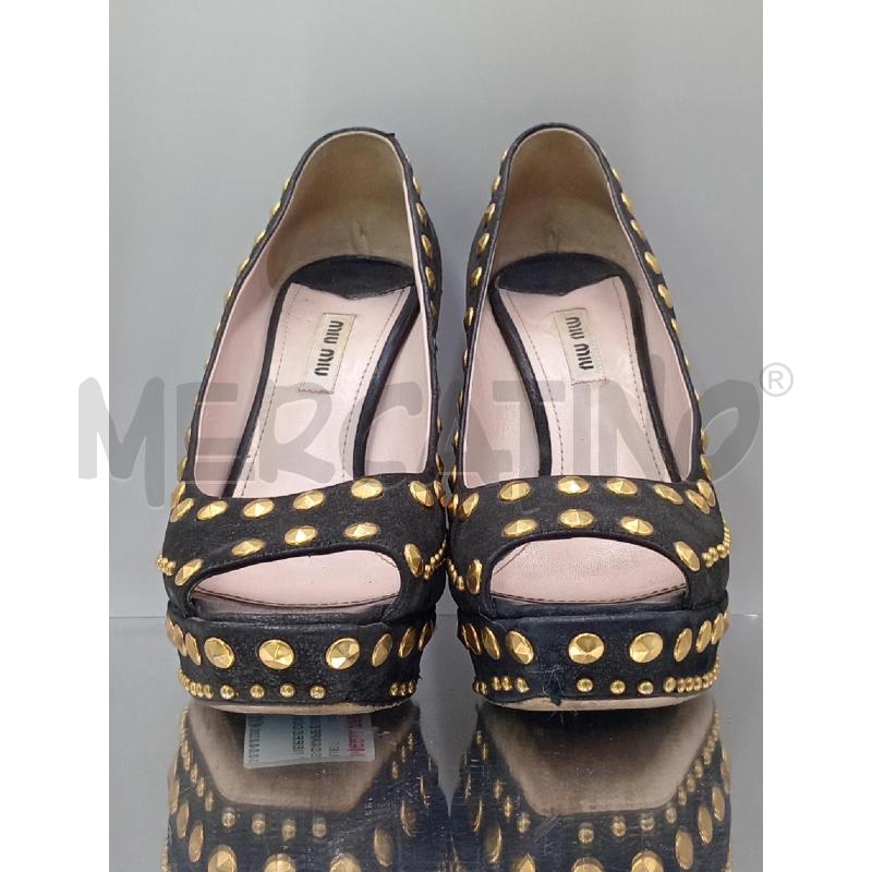 SCARPE DONNA MIU' MIU' NERE CON BORCHIE DORATE | Mercatino dell'Usato Moncalieri bengasi 2