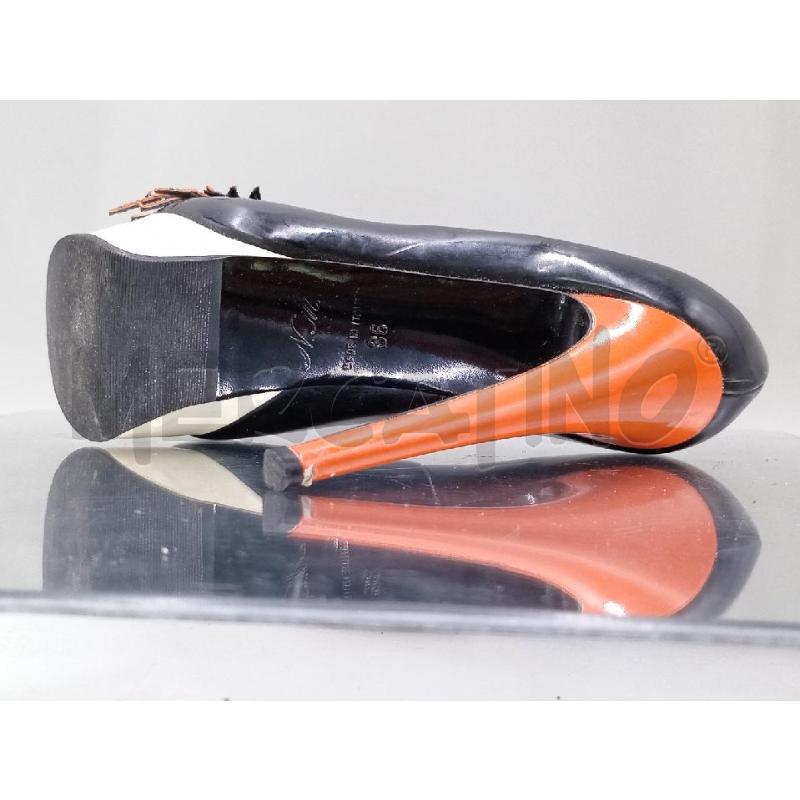 SCARPE DONNA NANDO MURZI NERA CON FIORE ARANCIONE  | Mercatino dell'Usato Moncalieri bengasi 4