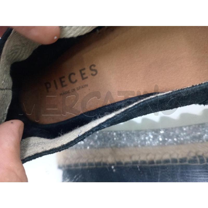 SCARPE DONNA PIECES NERE CON BORDO ARGENTATO | Mercatino dell'Usato Moncalieri bengasi 5