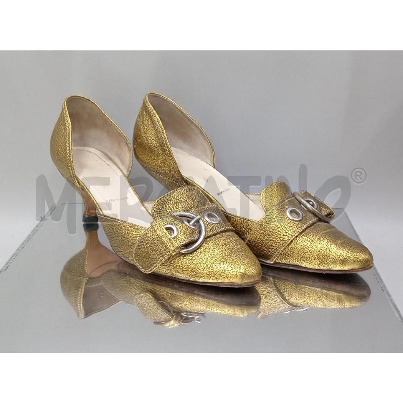 SCARPE DONNA PRADA DORATE CON FIBBIA | Mercatino dell'Usato Moncalieri bengasi 1