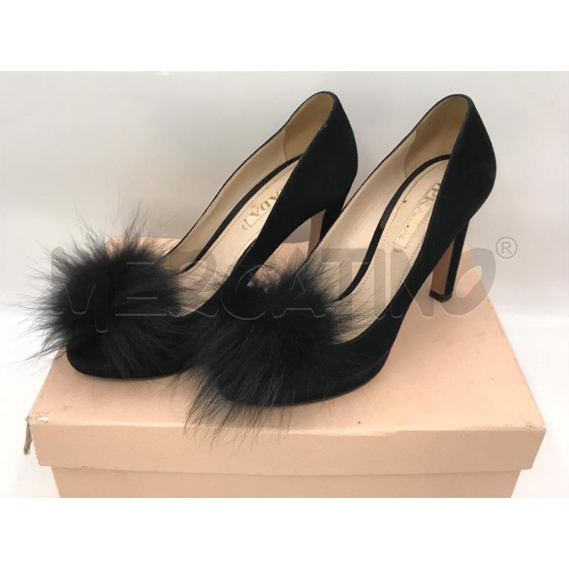 SCARPE DONNA PRADA NERE CON PON PON | Mercatino dell'Usato Moncalieri bengasi 1
