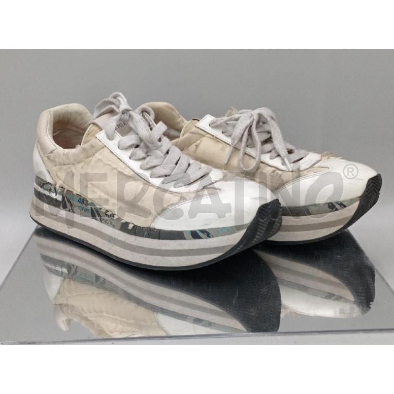 SCARPE DONNA PREMIATA BIANCHE INSERTI TESSUTO BEIGE  | Mercatino dell'Usato Moncalieri bengasi 1
