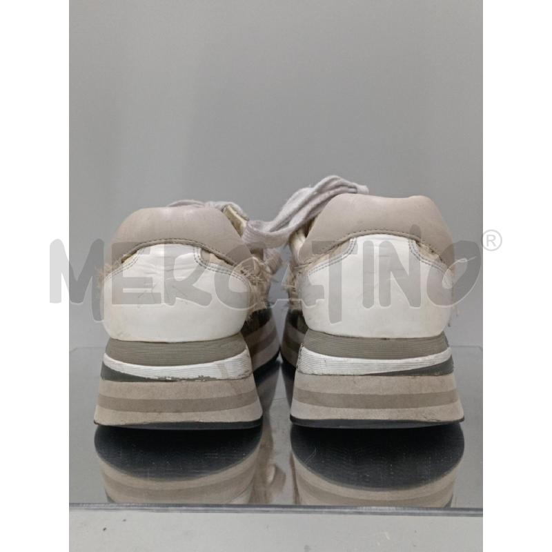 SCARPE DONNA PREMIATA BIANCHE INSERTI TESSUTO BEIGE  | Mercatino dell'Usato Moncalieri bengasi 3