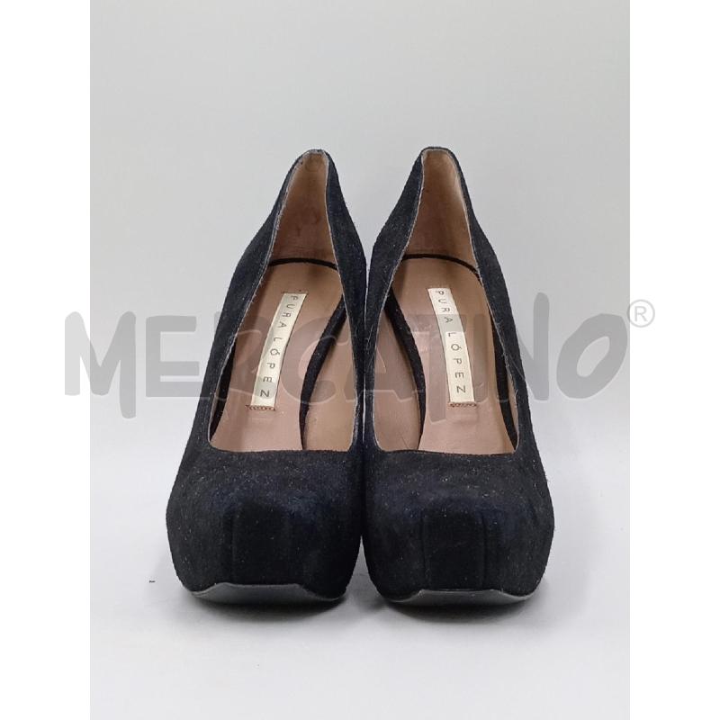 SCARPE DONNA PURA LOPEZ NERE TACCO SCAMOSCIATE | Mercatino dell'Usato Moncalieri bengasi 2