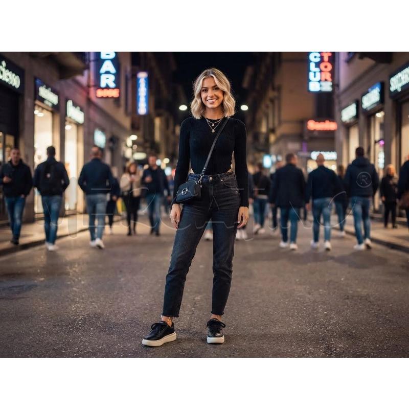 SCARPE DONNA SKECHERS NERA SUOLA BIANCA  | Mercatino dell'Usato Moncalieri bengasi 1