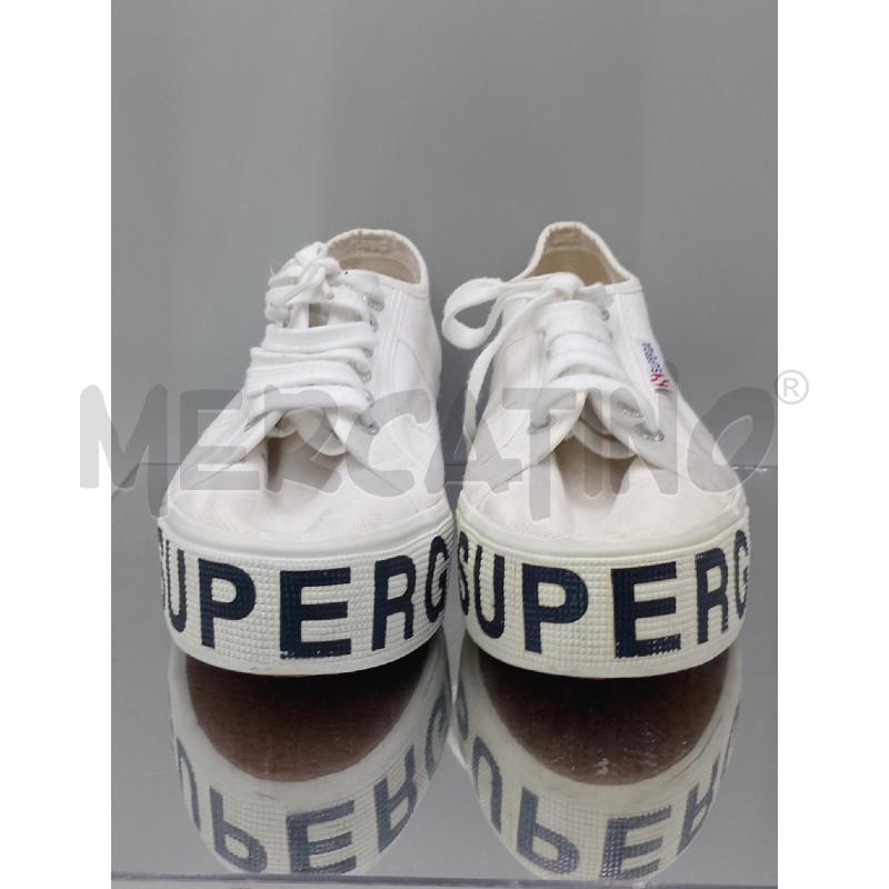SCARPE DONNA SUPERGA BIANCA CON ZEPPA SCRITTA NERA  | Mercatino dell'Usato Moncalieri bengasi 2