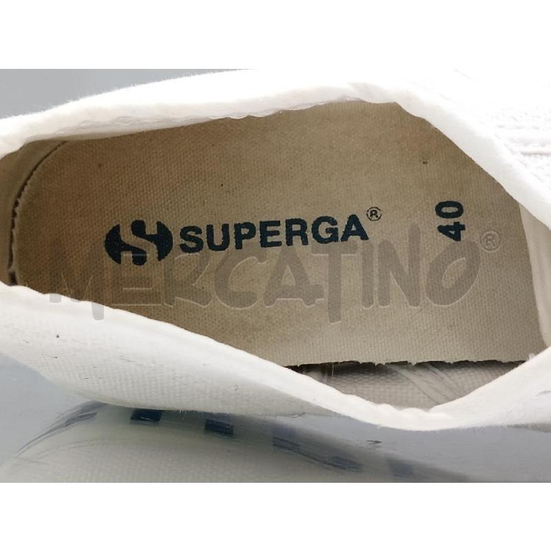 SCARPE DONNA SUPERGA BIANCA CON ZEPPA SCRITTA NERA  | Mercatino dell'Usato Moncalieri bengasi 5
