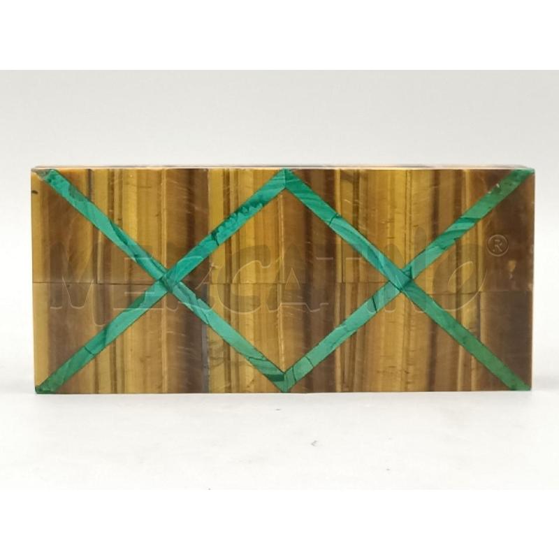SCATOLA OCCHIO DI TIGRE MALACHITE CON LAMINA ARGENTATO | Mercatino dell'Usato Moncalieri bengasi 1