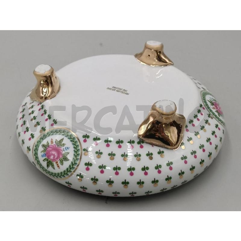 SCATOLETTA PORCELLANA BIANCA C/DECORAZIONE DORATA/BLU FLOREALE  | Mercatino dell'Usato Moncalieri bengasi 4