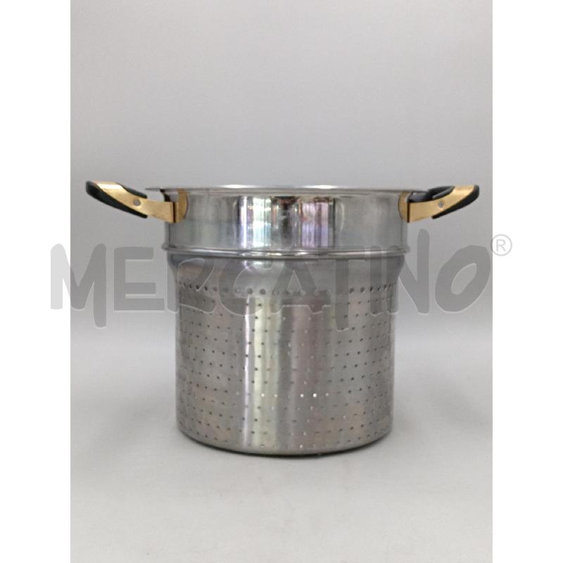 SCOLA PASTA METALLO INOX GRANDE C/MANICI LATERALI  | Mercatino dell'Usato Moncalieri bengasi 1