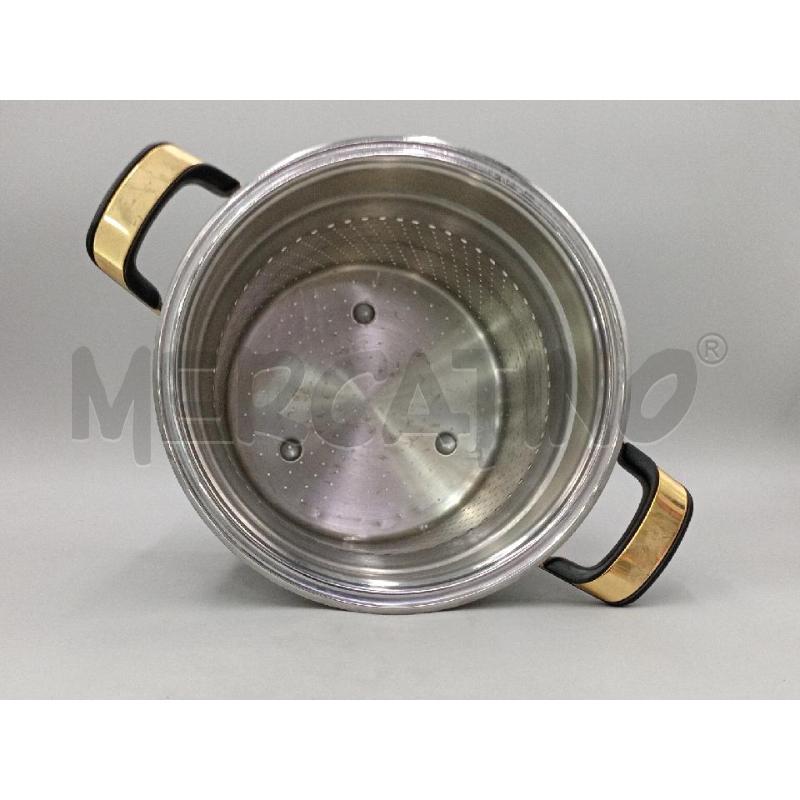 SCOLA PASTA METALLO INOX GRANDE C/MANICI LATERALI  | Mercatino dell'Usato Moncalieri bengasi 2