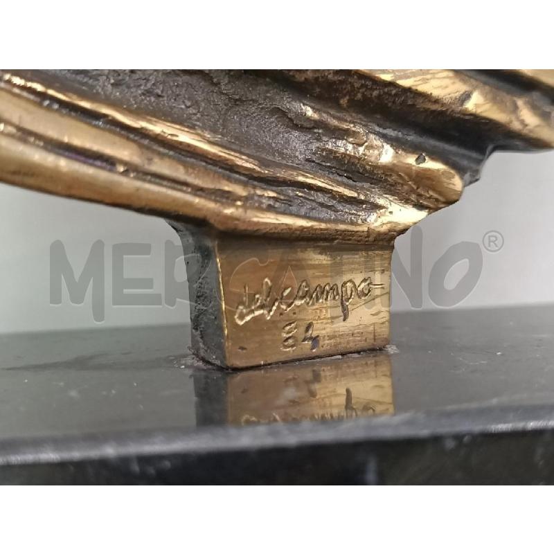 SCULTURA BRONZEA CON LACCATURA E BASE MARMO DELLO STUDIO DEL CAMPO TORINO 8/100 13 X 15 | Mercatino dell'Usato Moncalieri bengasi 3