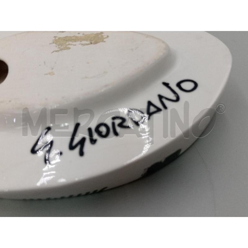 SCULTURA CERAMICA G.GIORDANO FORMA FOGLIA BIANCA C/DECORO NERO  | Mercatino dell'Usato Moncalieri bengasi 3