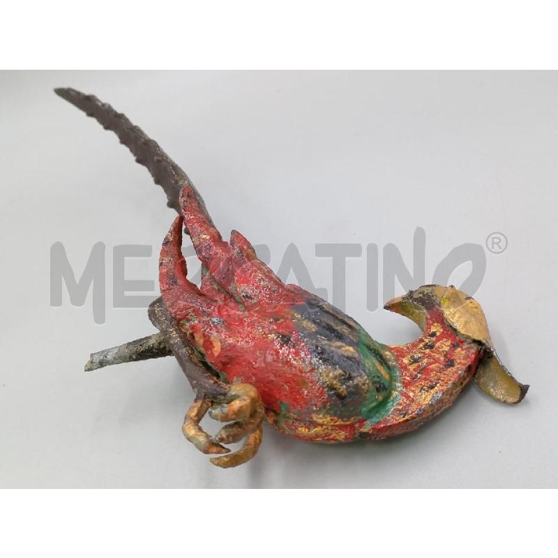 SCULTURA FAGIANO FERRO BATTUTO DIPINTO MANCANTE DI UNA ZAMPETTA  | Mercatino dell'Usato Moncalieri bengasi 5