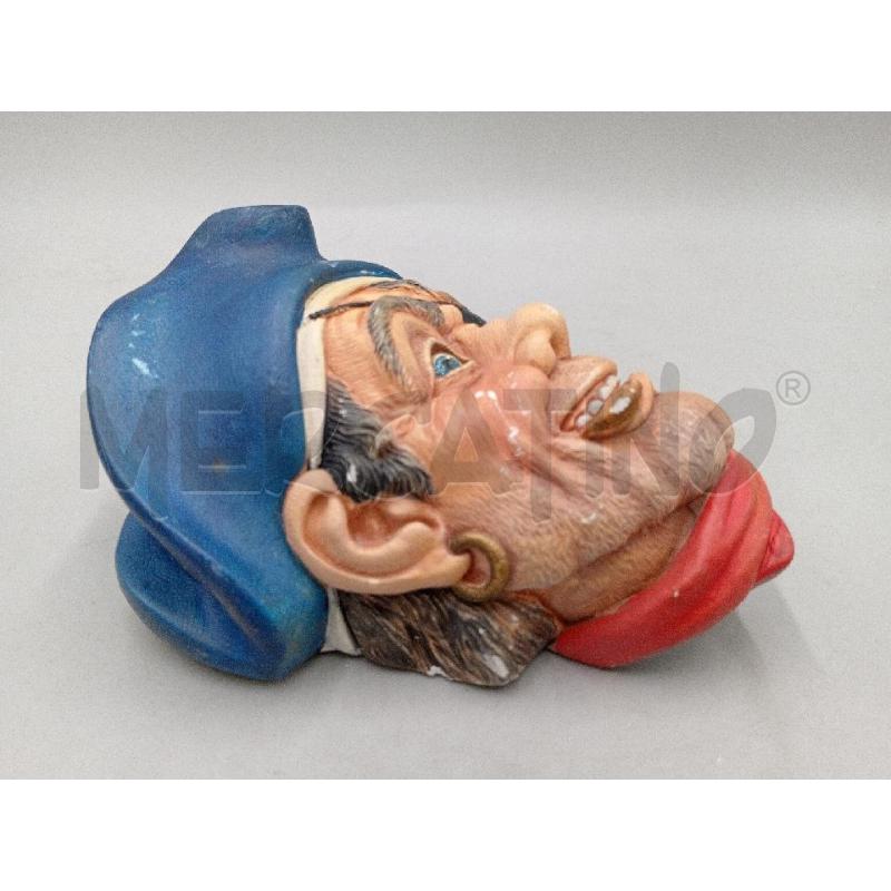 SCULTURA GESSO TESTA PIRATA MADE IN ENGLAND CAPPELLO BLU  | Mercatino dell'Usato Moncalieri bengasi 3