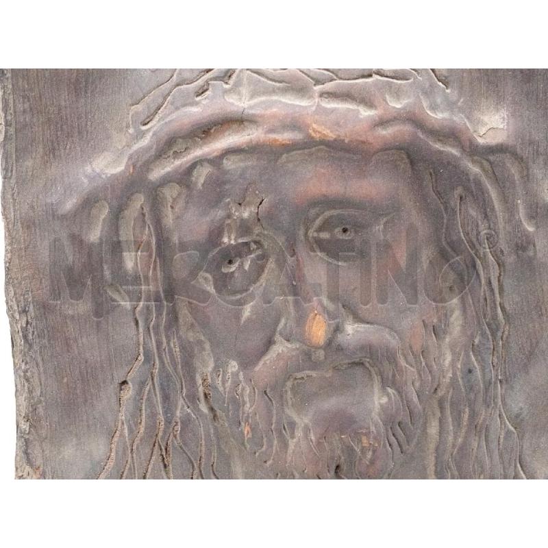 SCULTURA LEGNO SCOLPITA RAFFIGURANTE VOLTO CRISTO SOFFERENTE  | Mercatino dell'Usato Moncalieri bengasi 2