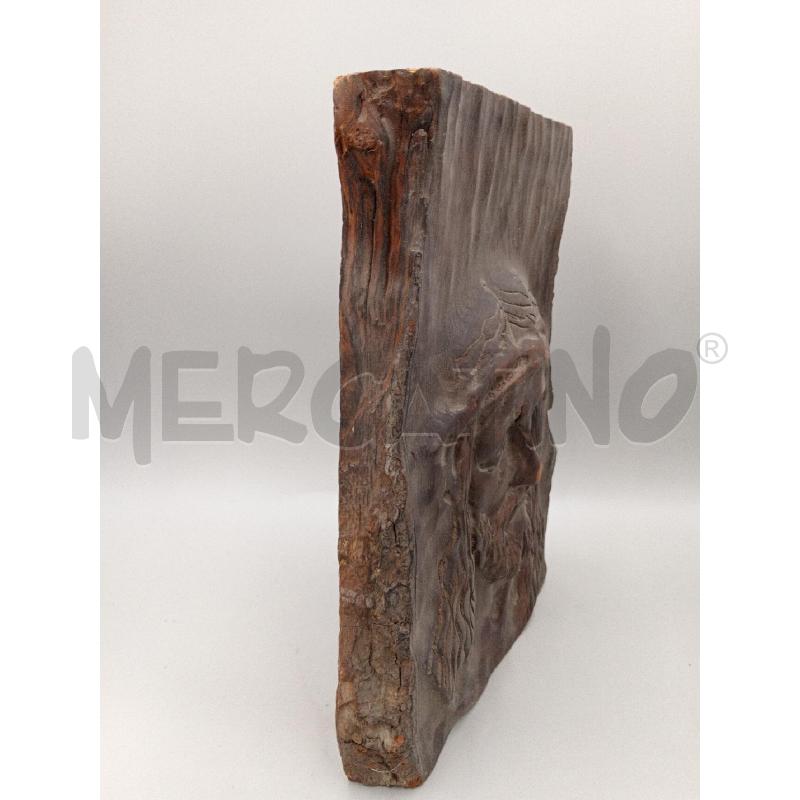 SCULTURA LEGNO SCOLPITA RAFFIGURANTE VOLTO CRISTO SOFFERENTE  | Mercatino dell'Usato Moncalieri bengasi 4