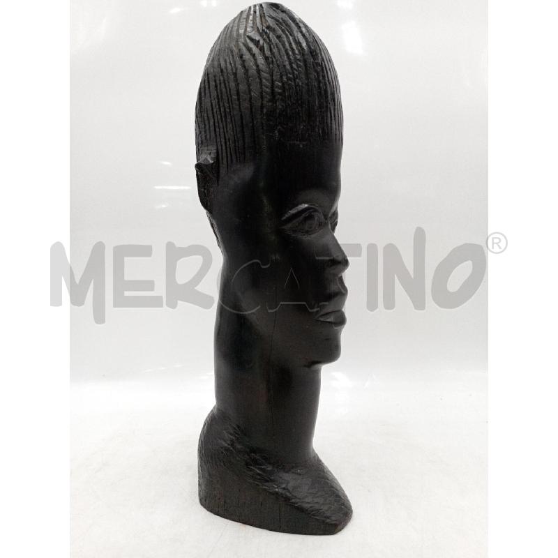 SCULTURA LEGNO SCURO VOLTO DONNA ETNICA  | Mercatino dell'Usato Moncalieri bengasi 2