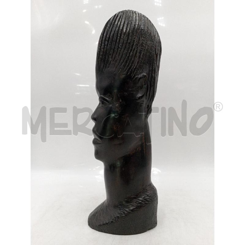 SCULTURA LEGNO SCURO VOLTO DONNA ETNICA  | Mercatino dell'Usato Moncalieri bengasi 4