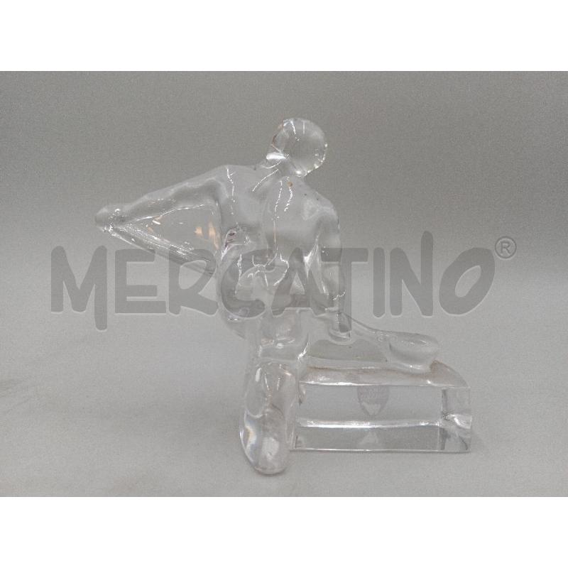 SCULTURA ORREFORS SWEDEN PERSONAGGIO C/BASTONE  | Mercatino dell'Usato Moncalieri bengasi 2