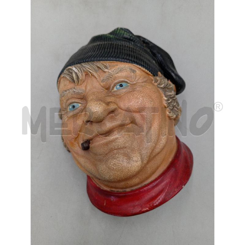 SCULTURA TESTA GESSO MADE IN ENGLAND SIGNOROTTO SORRIDENTE OCCHI AZZURRI  | Mercatino dell'Usato Moncalieri bengasi 1