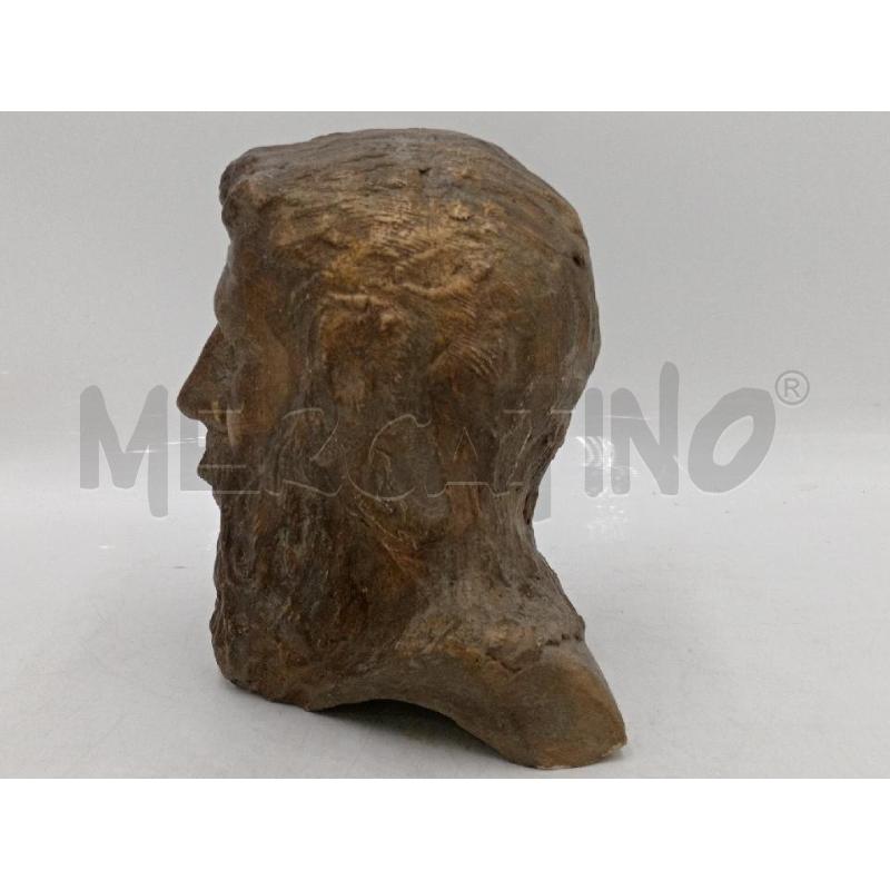 SCULTURA TESTA UOMO BARBUTO TRISTE DORATO C/FIRMA INTERNA  | Mercatino dell'Usato Moncalieri bengasi 3