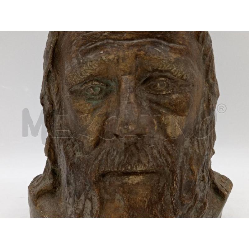 SCULTURA TESTA UOMO BARBUTO TRISTE DORATO C/FIRMA INTERNA  | Mercatino dell'Usato Moncalieri bengasi 4
