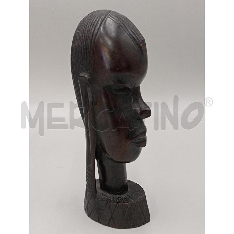 SCULTURA VOLTO AFRICANA CONGO LAVORATA A MANO CM 22 | Mercatino dell'Usato Moncalieri bengasi 1
