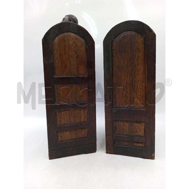 SCULTURE LEGNO FERMALIBRI DON CHISCIOTTE E SANCIO PANZA SCOLPITI  | Mercatino dell'Usato Moncalieri bengasi 3