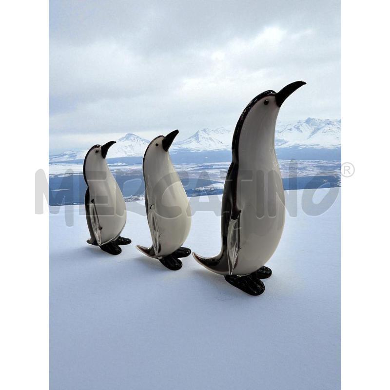 SCULTURE VETRO PINGUINI TRIS LA MURRINA C/SBECCATURE VARIE  | Mercatino dell'Usato Moncalieri bengasi 1