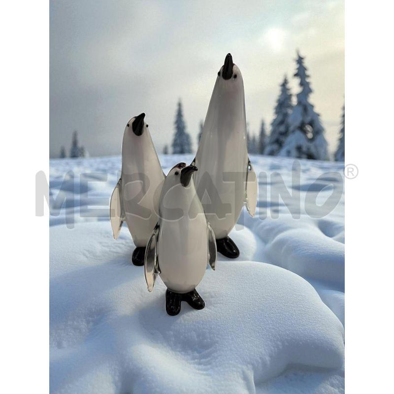 SCULTURE VETRO PINGUINI TRIS LA MURRINA C/SBECCATURE VARIE  | Mercatino dell'Usato Moncalieri bengasi 2