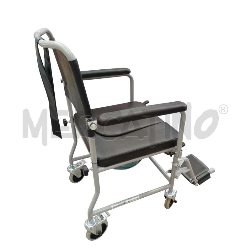 SEDIA COMODA STRUTTURA METALLO GRIGIO E SEDUTA NERA  | Mercatino dell'Usato Moncalieri bengasi 5