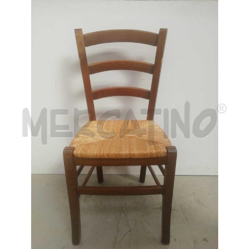 SEDIE LEGNO NOCE NAZIONALE SEDUTA PAGLIA  PZ. 4 | Mercatino dell'Usato Moncalieri bengasi 1