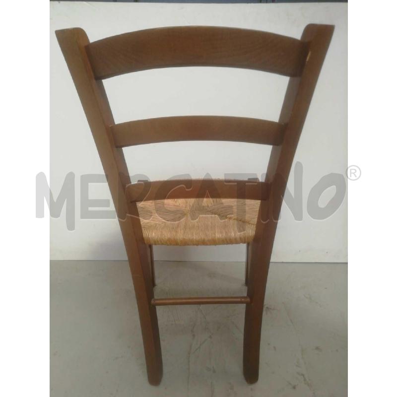 SEDIE LEGNO NOCE NAZIONALE SEDUTA PAGLIA  PZ. 4 | Mercatino dell'Usato Moncalieri bengasi 3