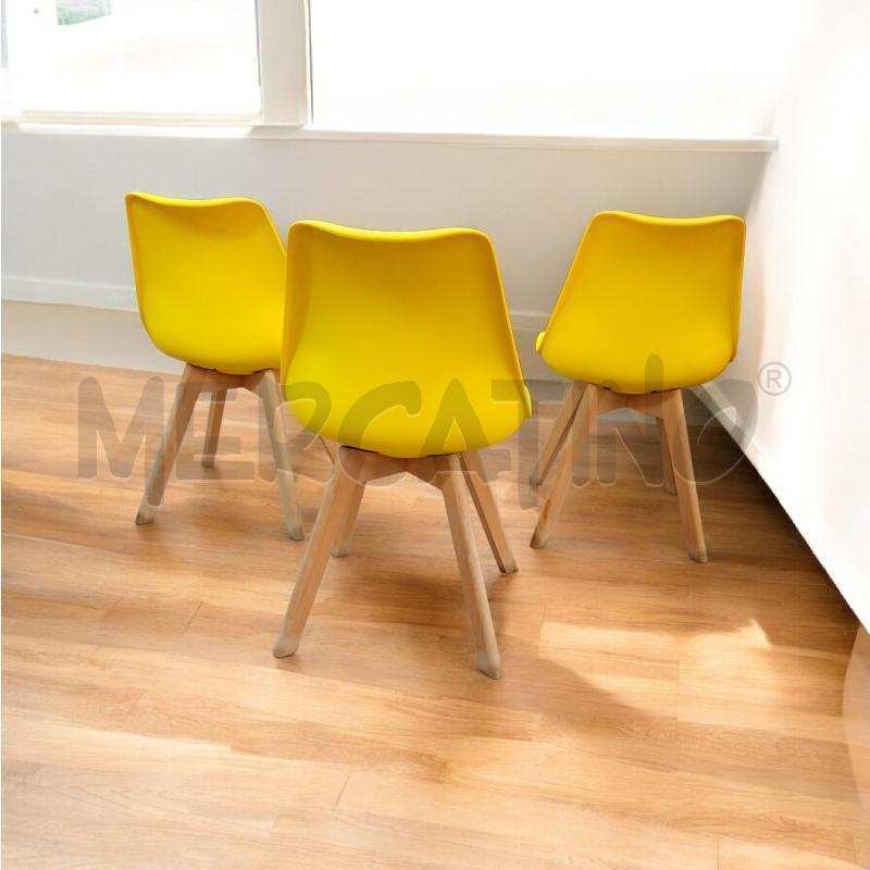 SEDIE PZ. 3 PLASTICA GAMBE LEGNO | Mercatino dell'Usato Moncalieri bengasi 3