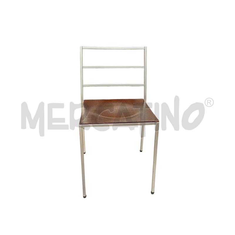 SEDIE PZ. 4 CALLIGARIS SEDUTA LEGNO WENGE STRUTTURA METALLO | Mercatino dell'Usato Moncalieri bengasi 1