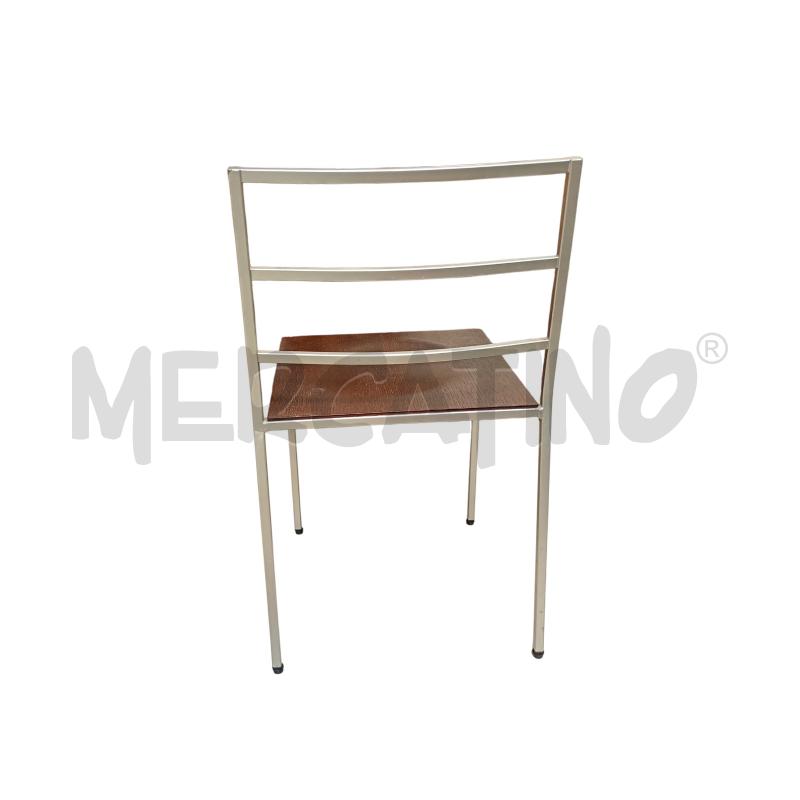 SEDIE PZ. 4 CALLIGARIS SEDUTA LEGNO WENGE STRUTTURA METALLO | Mercatino dell'Usato Moncalieri bengasi 3