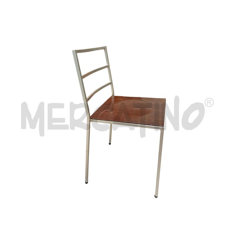 SEDIE PZ. 4 CALLIGARIS SEDUTA LEGNO WENGE STRUTTURA METALLO | Mercatino dell'Usato Moncalieri bengasi 4