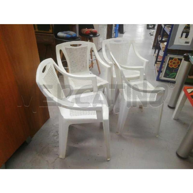 SEDIE PZ. 4 DA GIARDINO BIANCHE | Mercatino dell'Usato Moncalieri bengasi 2